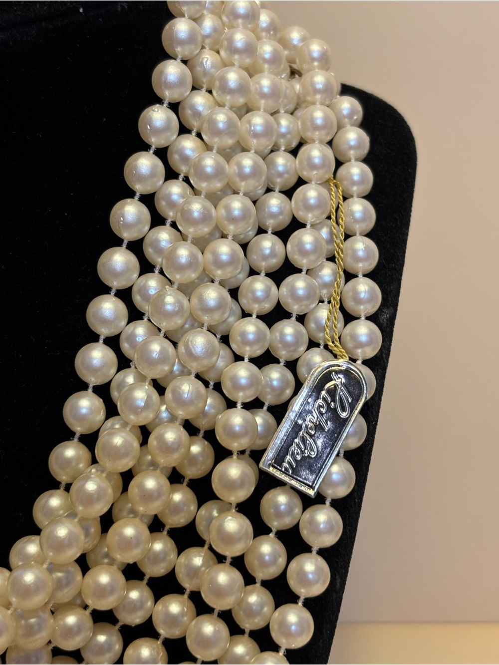 Vintage Richelieu Multi-Strand Creamy Faux Pearl Choker/Necklace 13.5”+2.5” - Picture 3 of 11